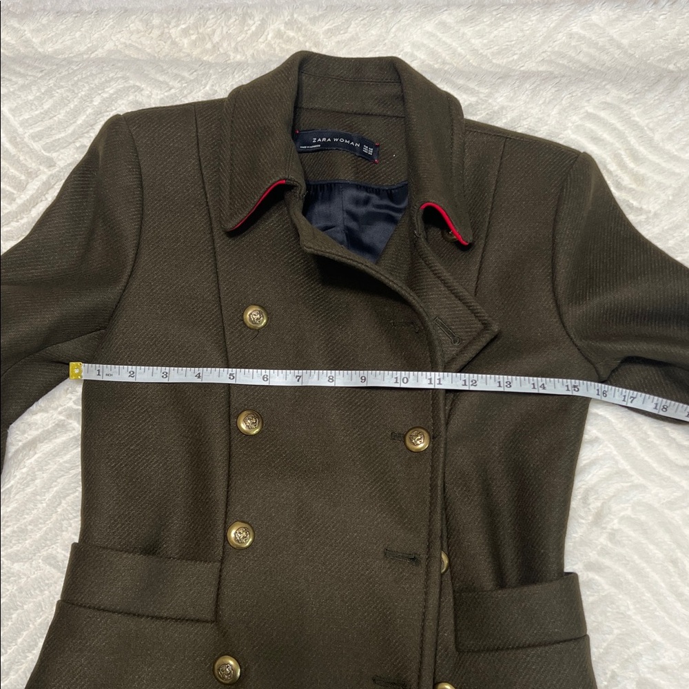 Zara Woman Olive Military Double-Breasted Blazer Jacket XS | Excellent Condition - Picture 8 of 13